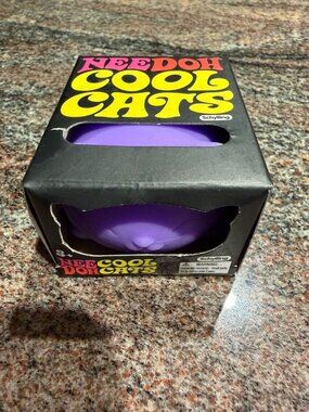 NIB Schylling NeeDoh Cool Cats Purple Tactile Squeeze Toy
